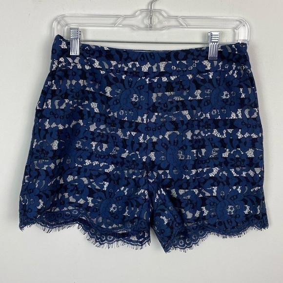 Anthro Cartonnier Blue Lace Shorts size 0 - Picture 3 of 10